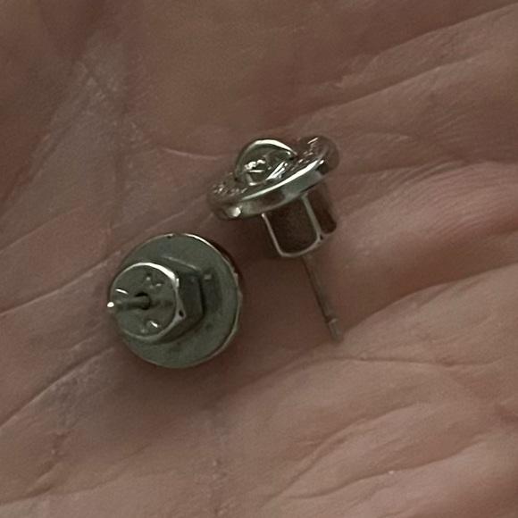 Marc By Marc Jacobs Logo Turn Lock Stud Earrings - Picture 4 of 4